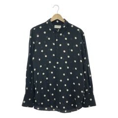 SAINT LAURENT PARIS / サンローランパリ | silk 100％ / シルク ポルカドット レギュラーカラーシャツ | 37 | ブラック | メンズ