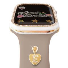 【迅速発送】Liberez-moi イニシャル チャーム ウォッチ ハート ゴールド バンド ベルト レディース アクセサリー watch series 7 SE 6 5 4 3 2 1 対応 おしゃれ 38mm 40mm 41mm 42mm 44mm 45m