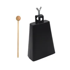 【新着商品】セット 耐久性 頑丈 楽器 アクセサリー ドラム メタル 打楽器 スティック付き 持ち運び パーカッション ドラマー カウベル (6号) [S.T.S.G]