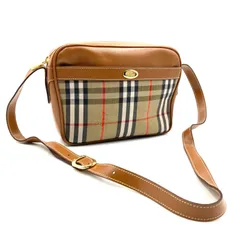 ■未使用級■BURBERRYS バーバリー　ノバチェック×シャドーホース　ショルダーバッグ　キャンバス×レザー ベージュ×ブラウン　ゴールド金具　ロゴ金具　斜めがけ　クロスボディ　イタリア製