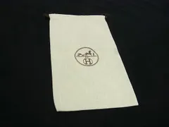 ■極美品■ HERMES エルメス 約20cm×約35.5cm キャンバス  ヘリンボーン 巾着型 保存袋 ライトベージュ系 DK6601