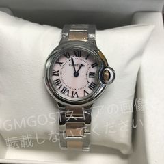 c16 Cartier カルティエ　バロンブルー　コンビ　クォーツ　ピンクシェル　 即購入不可