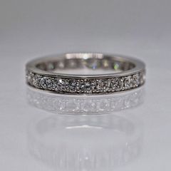 プラチナ900 天然ダイヤモンド 0,175ct ピンキーリング サイズ2号