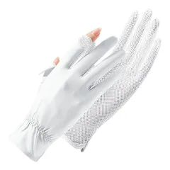 涼しい手袋 日焼け防止 UV対策 通気性 サラサラ生地 伸縮性 スマホ対応 指先開く 指先あり クール 自転車 ウォーキング ドライブ 買い物 スポーツ 黒 白 za-004