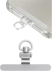 aerix スマホストラップ ストラップホルダー 極薄0.2mm・360°旋回式・浮きなし曲がれ設計金属製 タグパッチ ステンレス鋼 頑丈 薄型金属ステンレス製 ショルダー 落下防止 携帯ストラップ スマホショルダー 全機種対応(シルバー)