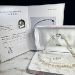 あこや本真珠　ネックレスピアス2点セット(鑑別書、ケース付き)