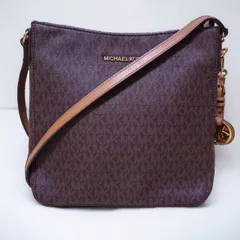 美品 マイケルコース ジェットセットトラベルメッセンジャー ショルダーバッグ PVC レザー ダークブラウン  Michael Kors Jet Set Travel Messenger Shoulder Bag PVC Leather Dark Brown