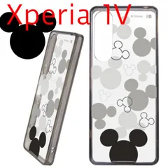 Xperia1V ケース ミッキー マーク クリア ディズニー 透明 スマホ カバー 背面クリア ハイブリッド TPU キャラクター グッズ エクスペリア SONY ソニー docomo au Softbank  ◆ 【ゆうパケットにて7営業日以内発送】のサムネイル