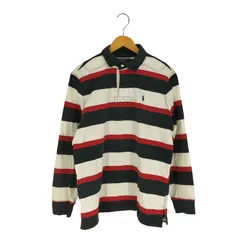 ポロバイラルフローレン Polo by RALPH LAUREN 90s ポニー刺繍 ボーダー  ラガーシャツ メンズ import：L 