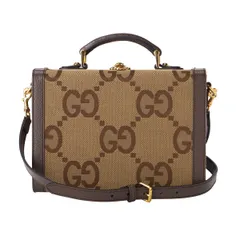 新品 グッチ GUCCI ショルダーバッグ ジャンボ GG キャンバス キャメル/エボニー