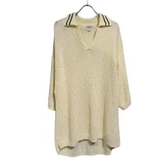 JOURNAL STANDARD HOMESTEAD (ジャーナルスタンダードホームステッド) ①② 22080470183010 LINEN MIX TAPE YARN MARINE KNIT POLO メンズ ナチュラル Lのサムネイル