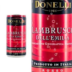 ドネリ ランブルスコ・デッレミリア ロッソ アマービレ 赤 200ml缶 スパークリングワイン 中甘口 弱発泡性ワイン