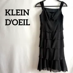 KLEIND'OEILティアードワンピース36黒ブラックフリルノースリーブ日本製