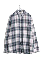 【お得なクーポン配布中!】 80s USA製 エルエルビーン チェック フランネル シャツ メンズ XL / 古着 80年代 ヴィンテージ LLBean ボタンダウン 長袖シャツ ネルシャツ