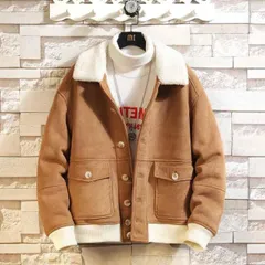 メンズ ファッション 服 男性用 オシャレ シンプル 大人 かっこいい ストリート  ファー ジャケット ステッチ ラムスキン 厚手 スエード コート 