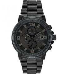 【送料無料】 シチズン レディース 腕時計 アクセサリー Men's Nighthawk Chronograph Black Stainless Steel Bracelet Watch Black