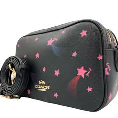 限定完売品<!-利用不可文字-!>COACH コーチ ショルダーバッグ 肩掛け 斜め掛け クロスボディ カメラバッグ ゴールド金具 ロゴ型押し スター 星 プリント ダブルファスナー レディース 通勤通学 お出かけ おしゃれ 入手困難 希少品