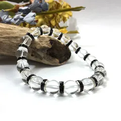 水晶 パワーストーン ブレスレット 天然石 10mm （ブラック）メンズ・レディース　男性・女性　数珠ブレス　開運 [25]　