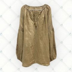 23区 ニジュウサンク エンブロイダリーラミーブラウス ベージュ