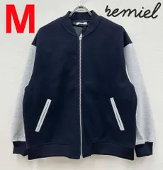 新品 M ★ コストコ remiel レミエル レディース スタジャン グレー ネイビー スタジアムジャンパー アウター ジャケット ブルゾン フルジップ バイカラー 女性用 大きめ ざっくり レミエール オーバーサイズ