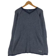 古着 ラルフローレン Ralph Lauren POLO by Ralph Lauren ボーダー柄 Vネック コットンニットセーター メンズXL相当/eaa501600