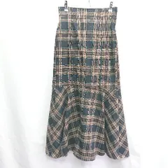 ◇ one after another NICE CLAUP ロング丈 フレア スカート サイズM ブラウン ブラック レディース E  【1406180078621】