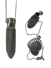 チェーンメイルコインケース　ビンテージ シルバー　小銭入れコインケース　ヴィンテージ  巾着袋 マネーポーチ 財布  男女兼用　プレゼント　ポーチ