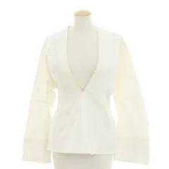 【中古】クラネ CLANE ストレッチ コットンナイロン DEEP V NECK SHIRT プルオーバー ブラウス アイボリー【サイズ1】【レディース】 中古】クラネ CLANE ストレッチ コットンナイロン DEEP V NECK