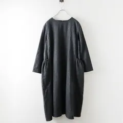 美品 イナ ina ナチュラン 225114 ギャザーポケットウールワンピース/グレー ドレス フレア ロング【2400013769259】のサムネイル