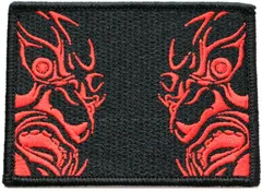 ワッペン 金剛力士像（仁王） マジックテープ（ベルクロ）着脱式 刺繍パッチ