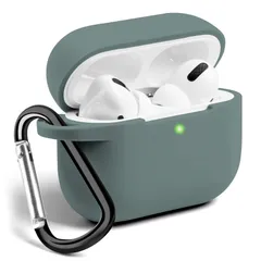 【在庫セール】(ターコイズ) プロ AirPods AirPods 対応 カバー 傷や衝撃に強い ワイヤレス充電対応 LEDライトが見える カラビナ・キーチェーン付き充電便利 防塵 防水 シリコン素材 超薄型 第三世代) * (2019年10月発売 専用 Pr