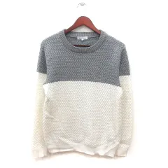 ザショップティーケー THE SHOP TK ニット セーター 長袖 L グレー 白 ホワイト /MS