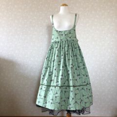 ダブリエワンピース(くまさん柄　グリーン)