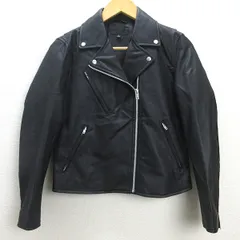 D■ユニクロ/UNIQLO ネオレザージャケット ライダース 409100【S】黒/LADIES/108【中古】