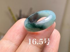 L11-139 氷糯種 藍花 16.5号 天然グアテマラ産 A貨 本翡翠 くりぬき リング