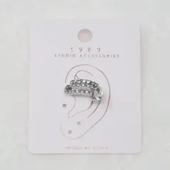 ラインストーン×ビジューイヤーカフ(シルバー) / イヤーカフス / シンプル