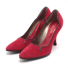 Sergio Rossi セルジオロッシ スエード×パテント パンプス レディース 36.5 レッド×ブラック 2910 6812 イタリア製