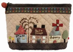 【特価商品】[柴田明美のパッチワークキット] キルトショップのポーチ(ピンク) SHIBATA 出来上がり作品サイズ縦13cm×横23cm×幅5cm AKEMI