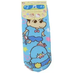【メール便】クレヨンしんちゃん×サンリオキャラクターズ 女性用靴下 レディースソックス タキシードサム 風間くん ブルー サンリオ