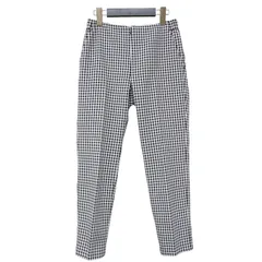 Mila Owen ミラ オーウェン パンツ ブラック ホワイト 黒白 サイズ:0(S) / ギンガムチェック テーパード パンツ / センタープレス ウエストゴム / ボトムス ズボン【レディース】【中古】