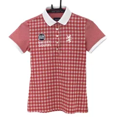 ★特価★アドミラル 半袖ポロシャツ レッド×白 チェック総柄  レディース S ゴルフウェア Admiral