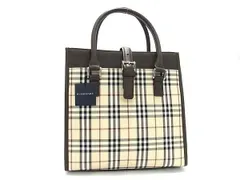 ■新品■未使用■ BURBERRY バーバリー ノバチェック ナイロンキャンバス×レザー トートバッグ ハンドバッグ ベージュ系 AX3461のサムネイル