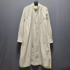 UNIQLO(ユニクロ) U 季節の変わり目 ヘンリーネック ストライプ シャツワンピース レディース 90 ㅡ 0912