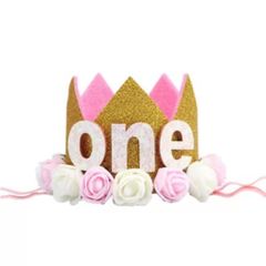 ベビークラウン「one」王冠　1歳　記念日　クラウン　ハッピーバースデー　ハーフバースデー　誕生日　バルーン　風船