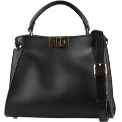 FENDI/フェンディ　ピーカブー アイコニック エッセンシャリー（2WAYハンドバッグ）　カーフレザー　NERO（ブラック）×ゴールド金具　8BN302 SMQ F07PP【良品】