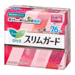 ロリエ スリムガード 多い昼用 25cm 羽つき 19個 x 4 個セット