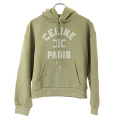 【極美品】セリーヌ スウェット パーカー ロゴ カーキ S ユニセックス CELINE セリーヌ パーカー RY032510Z.08BQ レディース プル