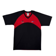 Mサイズ 古着 00s adidas フィリピン代表 ゲームシャツ Tシャツ バイカラー レッド ブラック