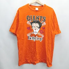 ◇ BETTY BOOP ベティ・ブープ シンプル クルーネック 半袖 Tシャツ サイズXL オレンジ メンズ E  【1405140039863】