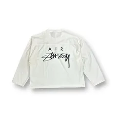 新品 STUSSY × NIKE DRI FIT MESH JERSEY ロングスリーブ ジャージ メッシュ カットソー ステューシー ナイキ コラボ ホワイト系 L FJ9164-133 74213A7のサムネイル